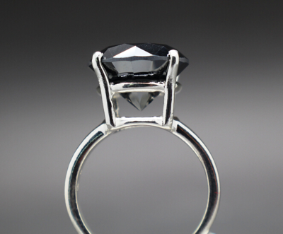 Pre-owned Black Diamond 6.15cts 12.17mm Real  Treated Ring Aaa Grade & $3275 Value.. In Fancy Black