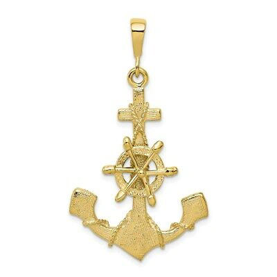 Pre-owned Superdealsforeverything Real 10kt Yellow Gold Anchor Charm