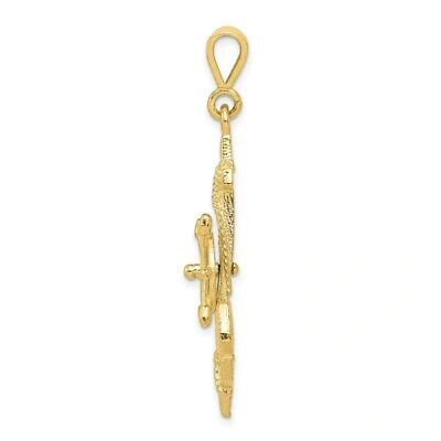 Pre-owned Superdealsforeverything Real 10kt Yellow Gold Anchor Charm