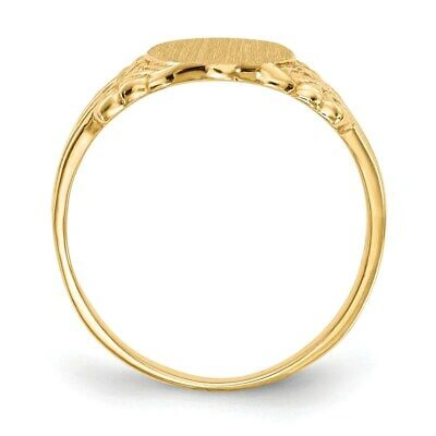 Pre-owned Superdealsforeverything Real 14kt Yellow Gold 10.0x8.0mm Closed Back Signet Ring S:6