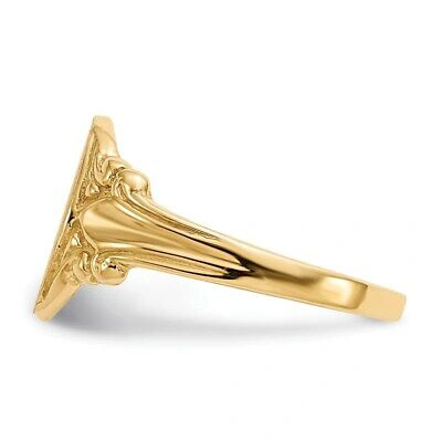 Pre-owned Superdealsforeverything Real 14kt Yellow Gold 10.0x8.0mm Closed Back Signet Ring S:6