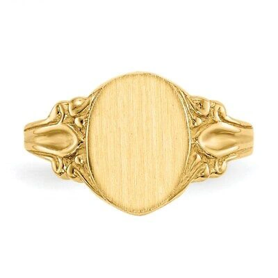 Pre-owned Superdealsforeverything Real 14kt Yellow Gold 10.0x8.0mm Closed Back Signet Ring S:6