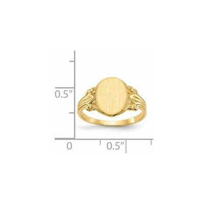 Pre-owned Superdealsforeverything Real 14kt Yellow Gold 10.0x8.0mm Closed Back Signet Ring S:6