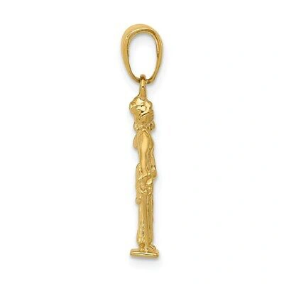 Pre-owned Superdealsforeverything Real 14kt Yellow Gold 3-d Lady Of Justice W/moveable Scales Pendant