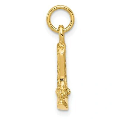 Pre-owned Superdealsforeverything Real 14kt Yellow Gold 3-d Cowboy Boot Pendant