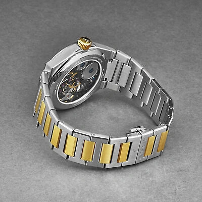 Pre-owned Manager Men's 'revolution' White Dial Two-tone S Steel Hand Winding Man-rm-11-bm