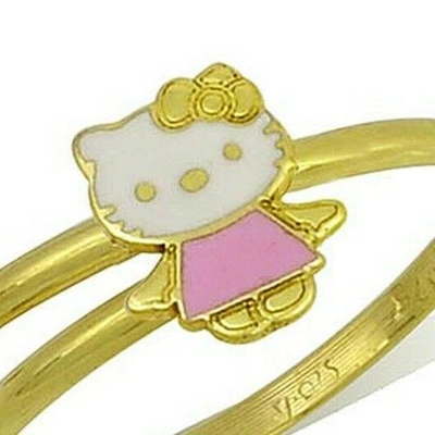 Pre-owned Sanrio Gold Ring 14k Hello Kitty Ring Kids One Size Cute Girly Gift Brand In No Stone