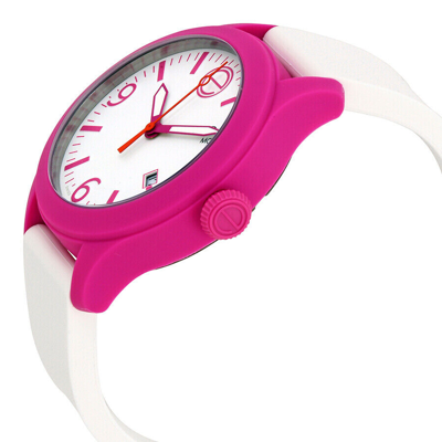 Pre-owned Esq Movado One Unisex Watch 42mm Case White Rubber Strap Swiss Quartz Wristwatch