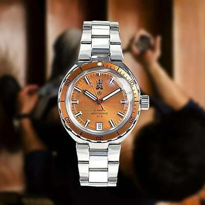 Pre-owned Vostok Amphibian Neptune 960895 Russian Diver Automatic Wristwatch Usa Seller