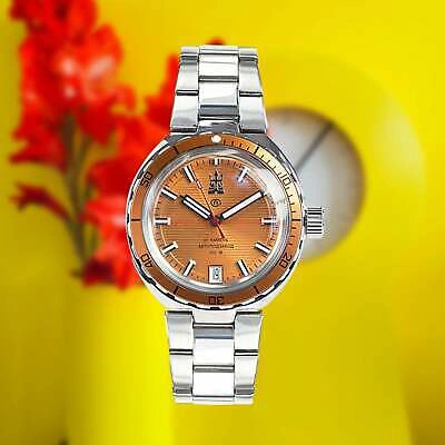 Pre-owned Vostok Amphibian Neptune 960895 Russian Diver Automatic Wristwatch Usa Seller