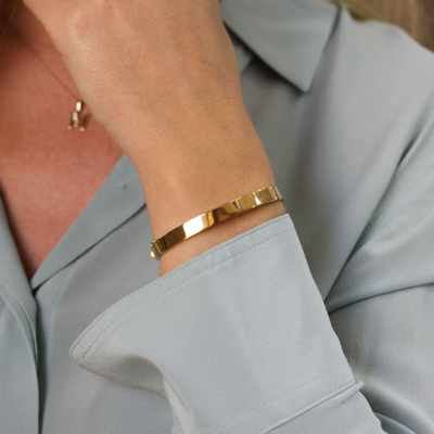 Pre-owned Jewelry By Arsa Heavy Wide 6mm Plain Solid 14k Yellow Gold Oval Bangle Bracelet 6 To 8 Inches