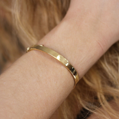 Pre-owned Jewelry By Arsa Heavy Wide 6mm Plain Solid 14k Yellow Gold Oval Bangle Bracelet 6 To 8 Inches