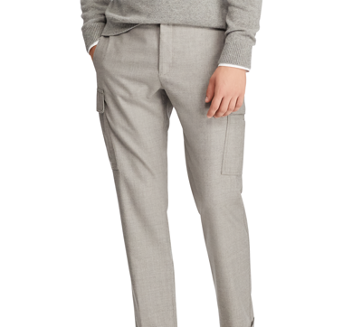 Pre-owned Ralph Lauren Purple Label $895  Slim Fit Cargo Wool Jogger Casual Trouser Pants In Gray