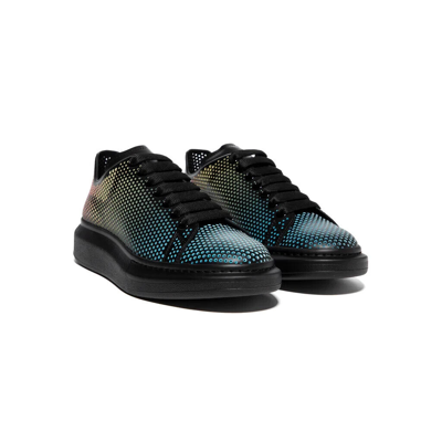 Pre-owned Invicta Alexander Mcqueen Oversized Degrade Leather Sneakers Black-multi Authentic ✔