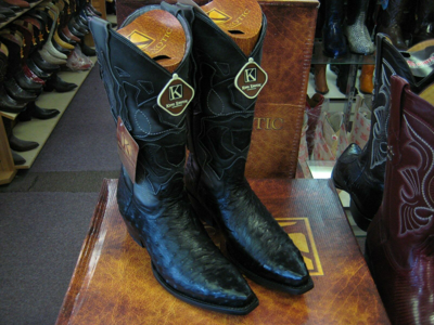 Pre-owned King Exotic Black Snip Toe Genuine Ostrich Western Cowboy Boot Ee 94r0305