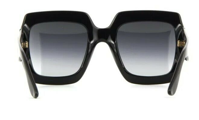 Pre-owned Gucci Gg0053sn 001 Gradient Black/gray Square Women's Sunglasses