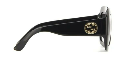 Pre-owned Gucci Gg0053sn 001 Gradient Black/gray Square Women's Sunglasses