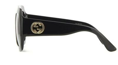 Pre-owned Gucci Gg0053sn 001 Gradient Black/gray Square Women's Sunglasses