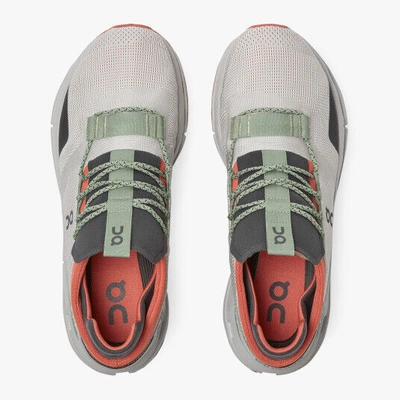 Pre-owned On Men's Cloudnova Sneakers Shoes Silver Orange 26.99819 Brand In Silver / Orange
