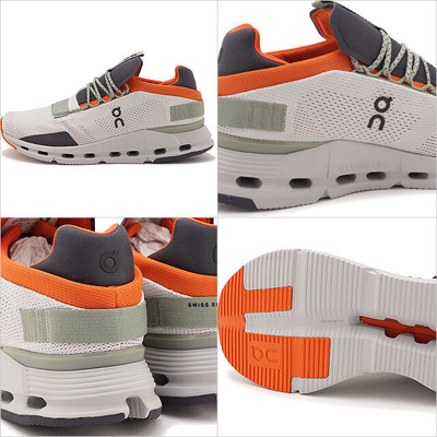 Pre-owned On Men's Cloudnova Sneakers Shoes Silver Orange 26.99819 Brand In Silver / Orange