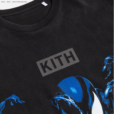 Pre-owned Kith Large L Spiderman Black Suit Vintage Tee T-shirt