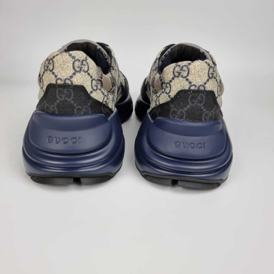 Pre-owned Gucci Rython Beige/blue Men's Sneakers