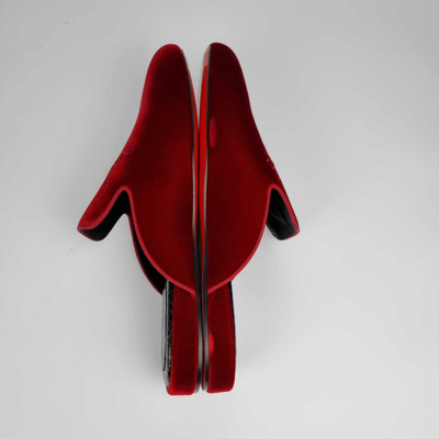 Pre-owned Christian Louboutin Coolito Red Velvet Loafers