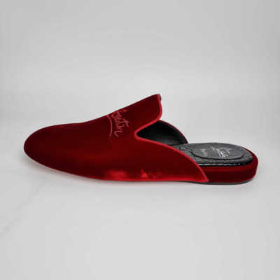 Pre-owned Christian Louboutin Coolito Red Velvet Loafers