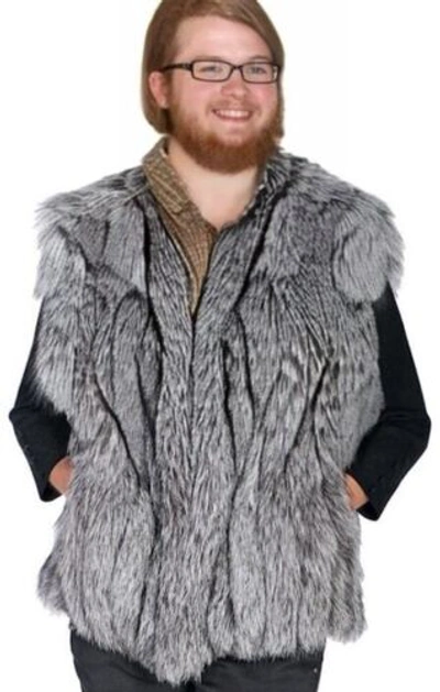 Pre-owned Handmade Man's Real Real Fox Fur Vest All Sizes  Custom Made 26"- 28" Length In Natural Color