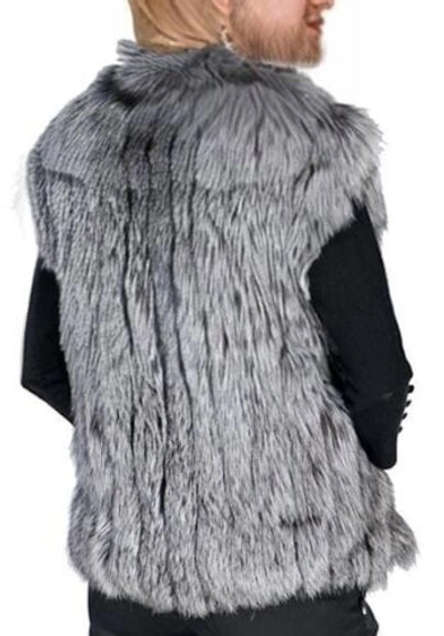 Pre-owned Handmade Man's Real Real Fox Fur Vest All Sizes  Custom Made 26"- 28" Length In Natural Color