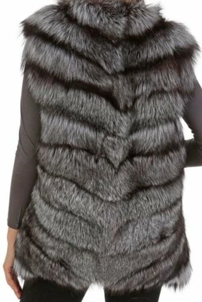 Pre-owned Handmade Man's Real Real Fox Fur Vest All Sizes  Custom Made 26"- 28" Length In Natural Color