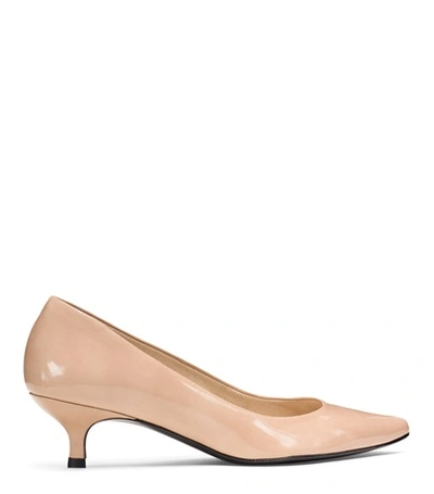 Stuart Weitzman Poco Leather Kitten-heel Pump In Bambina Nappa