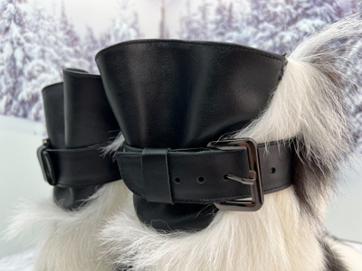 Pre-owned Litvin Goat Fur Boots For Women Brown White Goat Furry Short Mukluks, Yeti,eskimo Boots In Brown/white
