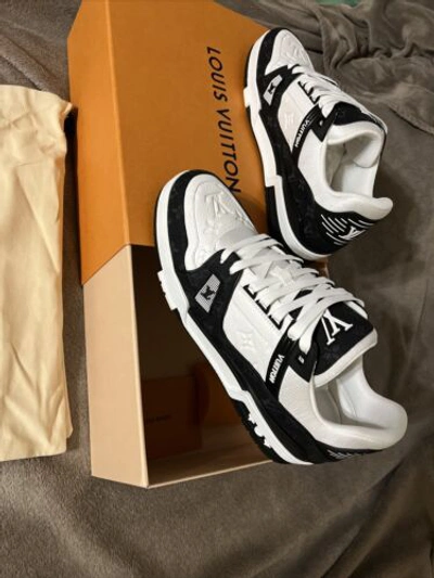 lv black and white trainers