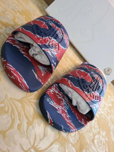 Pre-owned Moncler $365  Limited Edition Slide Sandal Size Eu 43 Us 10 Multicolor