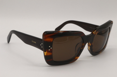 Pre-owned Celine Cl 40156u 56e Havana Horn Authentic Frames Sunglasses 54-22 In Brown