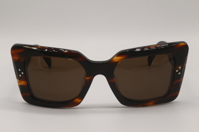 Pre-owned Celine Cl 40156u 56e Havana Horn Authentic Frames Sunglasses 54-22 In Brown