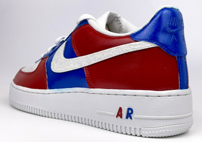 Pre-owned Nike Air Force 1 Custom Low Shoes Usa Red White Blue Glitter 4th Of July Sneaker