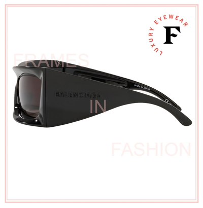 Pre-owned Balenciaga Extreme Oversized Wrap 0156 Black Bold Unisex Sunglasses Bb0156s 001 In Gray
