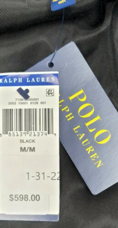 Pre-owned Polo Ralph Lauren $598  Mens Medium Lamb Leather Jacket Caferacer Motorcycle Coat In Black