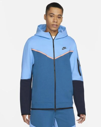 Nike Sportswear Tech Fleece Full Zip Up Hoodie University Blue