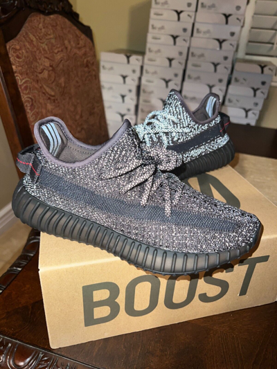 Pre-owned Adidas Originals Yeezy Boost 350 V2 Static Black Reflective Fu9007  Men Size 5.5 & 11 (new) | ModeSens