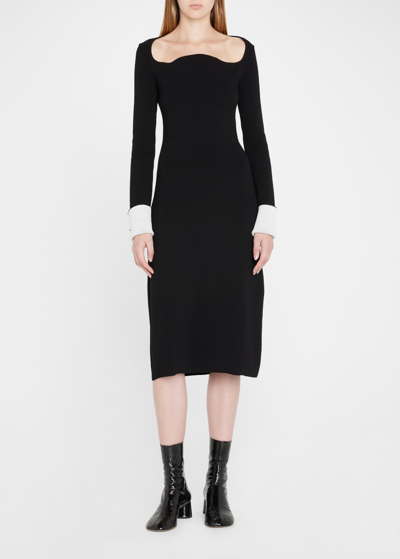 Shop Proenza Schouler Textured Knit Sweater Dress In Black Multi