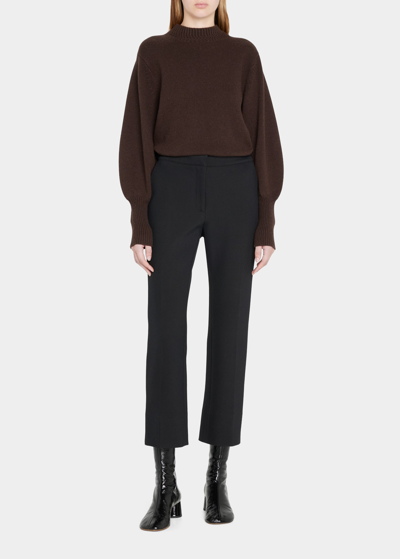 Shop Proenza Schouler Eco Cashmere Balloon-sleeve Sweater In Brown