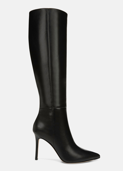 Shop Veronica Beard Lisa Leather Stiletto Boots In Black