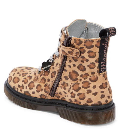 Shop Monnalisa Leopard-print Leather Boots In Maculato