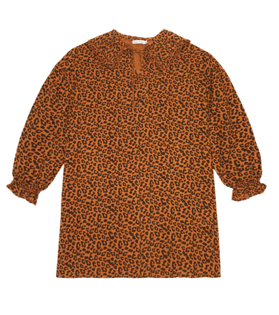 The New Society Federica Leopard-print Cotton Dress In Caramel Leo Print