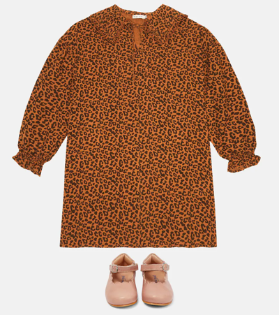The New Society Federica Leopard-print Cotton Dress In Caramel Leo Print