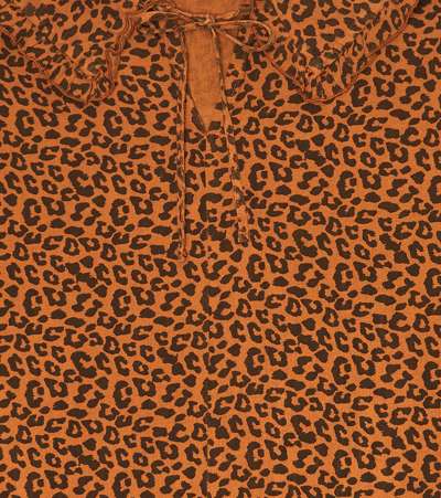 The New Society Federica Leopard-print Cotton Dress In Caramel Leo Print