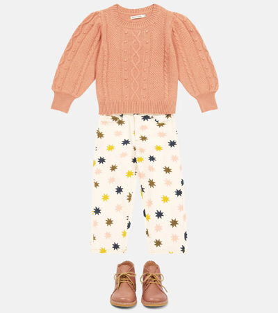 The New Society Cable-knit Sweater In Petal